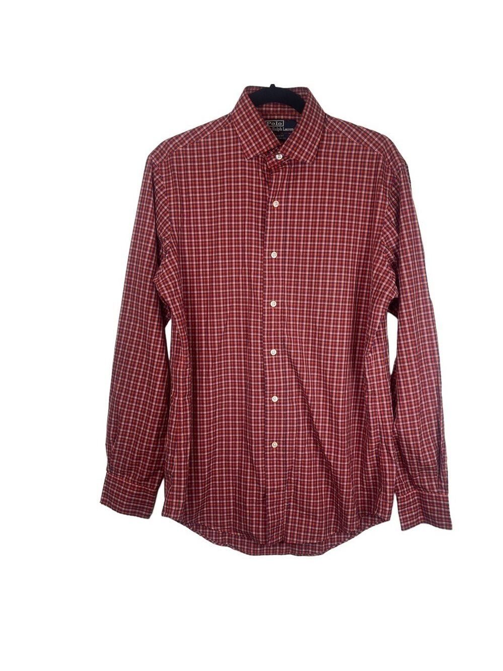 Polo By Ralph Lauren Regent Custom Fit Red Plaid Long Sleeved Button Dow…